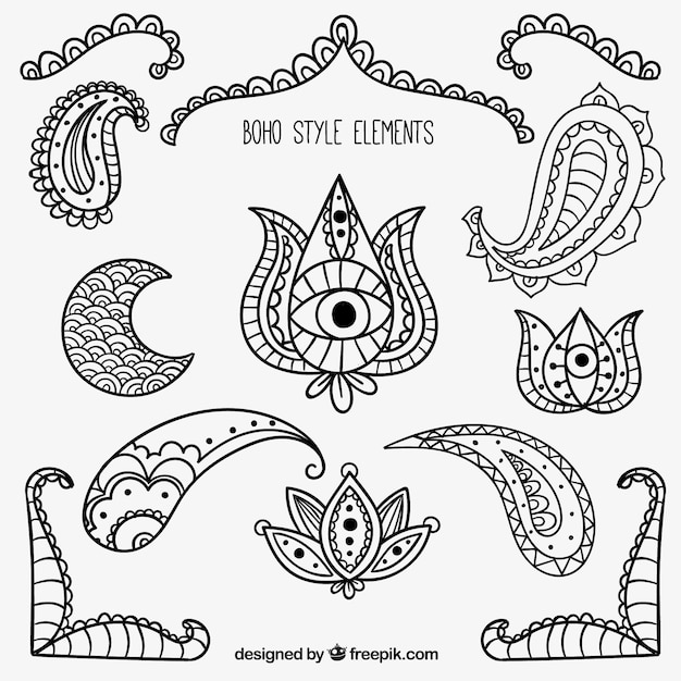 Free vector boho style elements