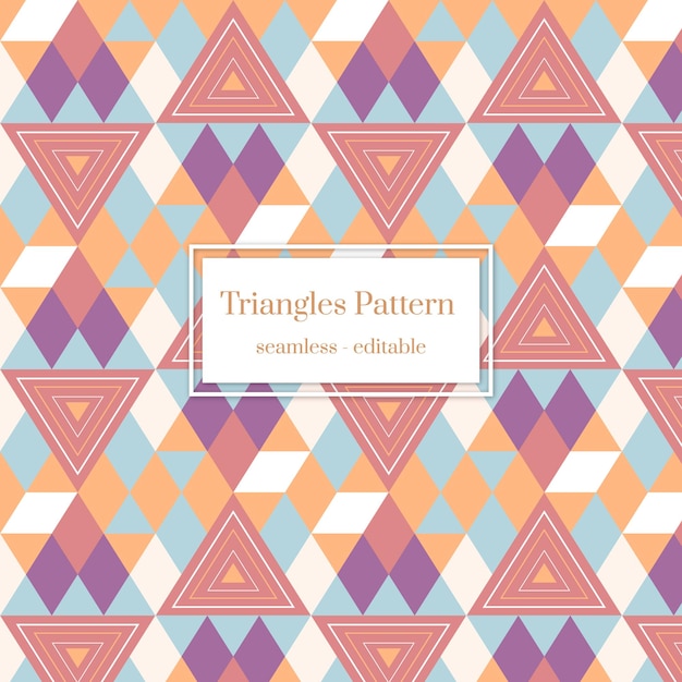 Free vector boho style geometric seamless pattern with colorful triangles