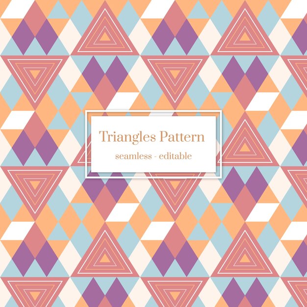 Boho style geometric Seamless pattern with colorful triangles