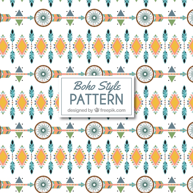 Free vector boho style pattern with flat design