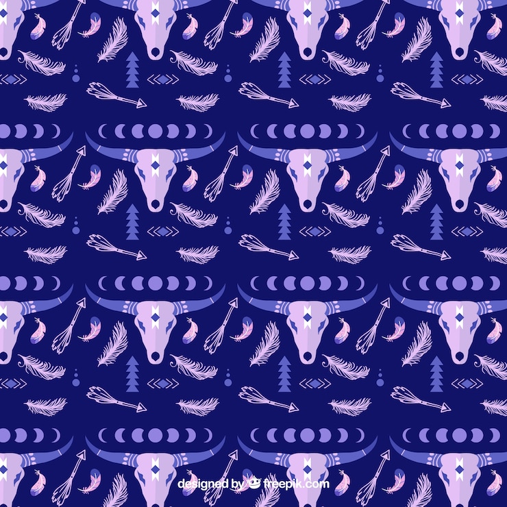 Free Vector boho style pattern with flat design