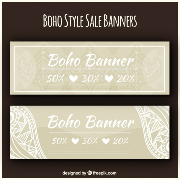 Free vector boho style sale banners