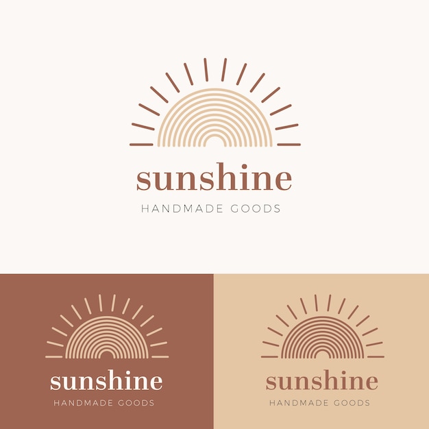 Бесплатное векторное изображение Дизайн логотипа солнца бохо