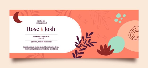 Boho wedding celebration facebook cover