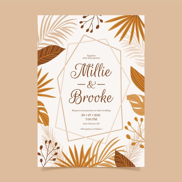 Boho wedding invitation