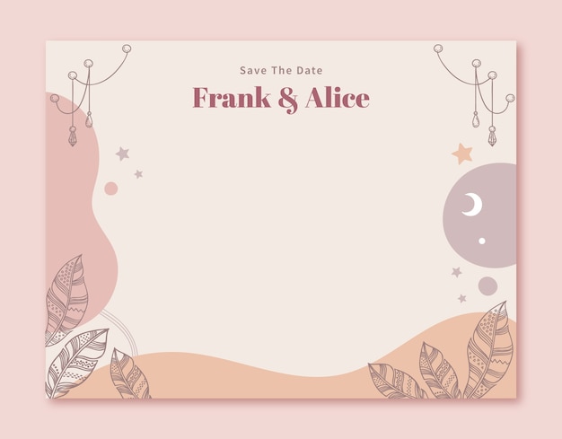 boho wedding photocall design template