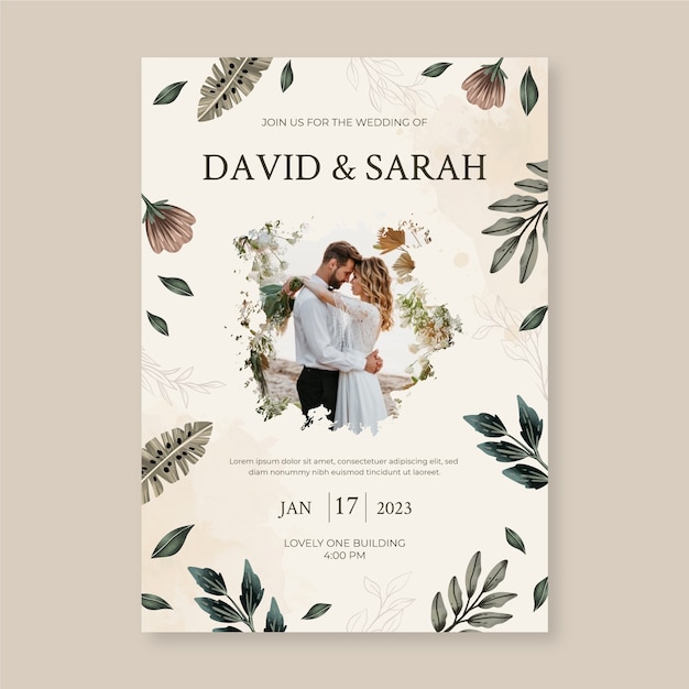 Boho wedding poster template