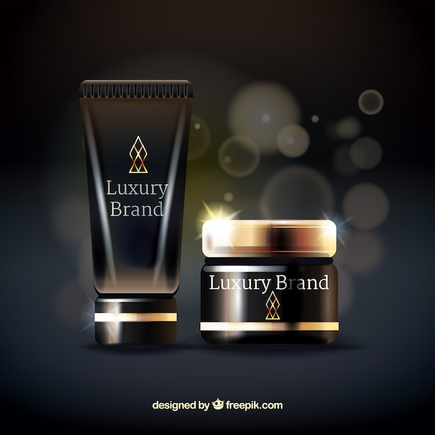 Bokeh background of luxurious cosmetics