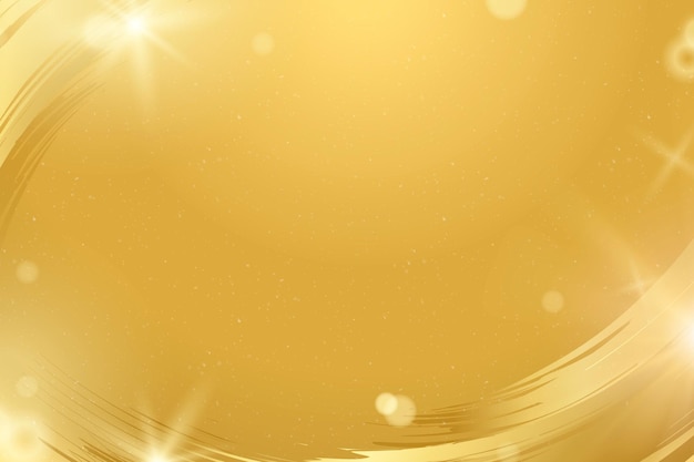 Free vector bokeh background vector with luxury gold brush stroke border frame