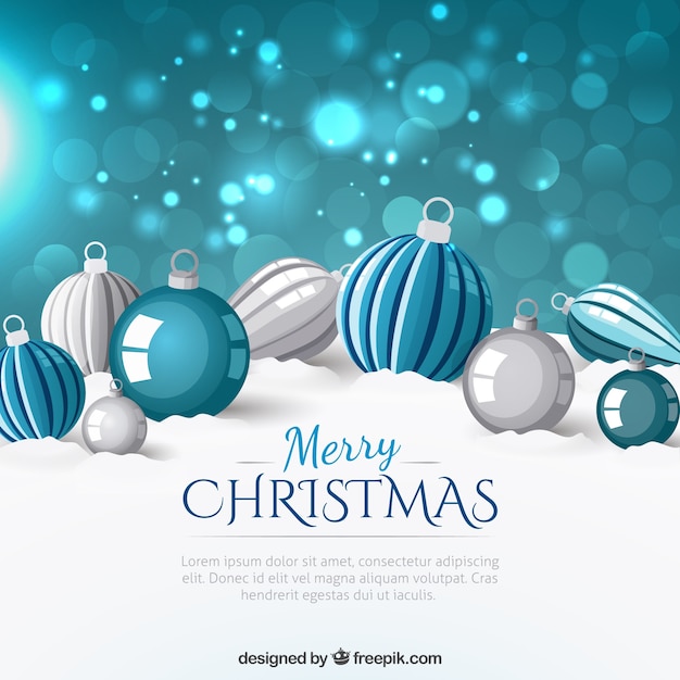 Free vector bokeh background with christmas balls