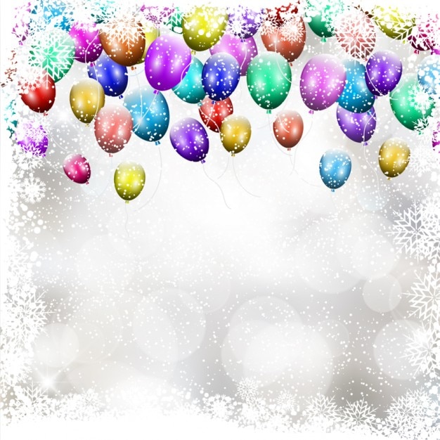 Free vector bokeh background with colorful balloons