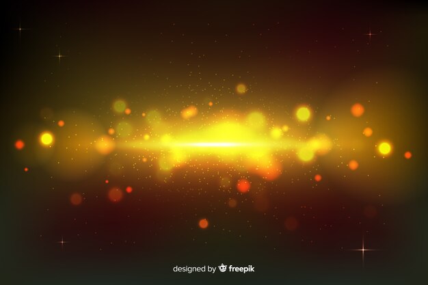 Bokeh background with golden particles