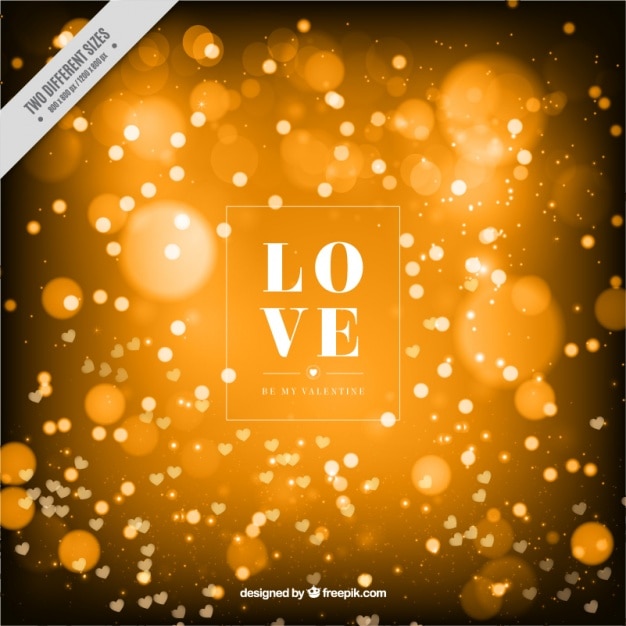 Free vector bokeh background with shiny hearts