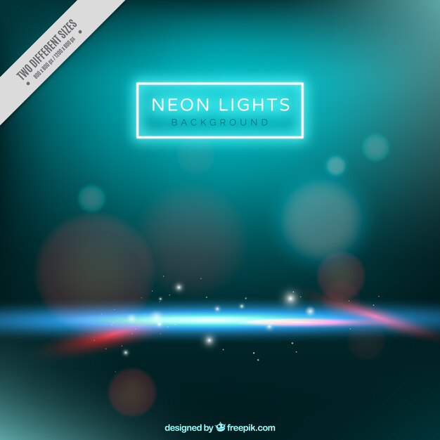 Bokeh background with shiny neon lights