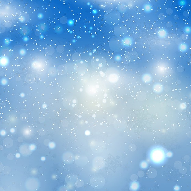 Free vector bokeh background with snowflakes