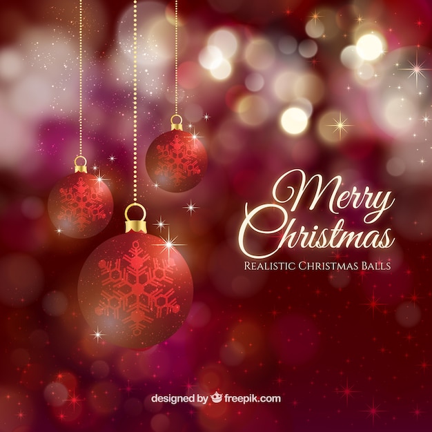 Free vector bokeh bright christmas balls background