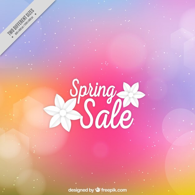 Bokeh colorful background of spring sales
