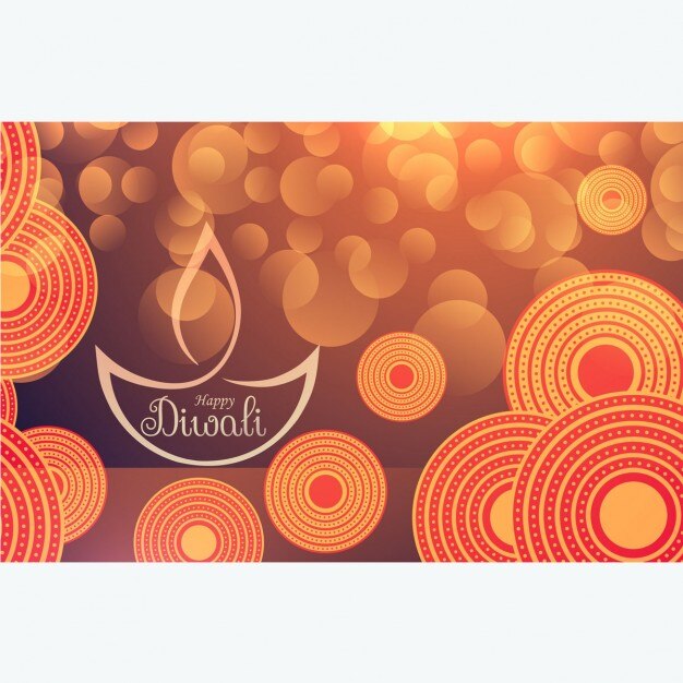 Bokeh diwali background with abstract shapes