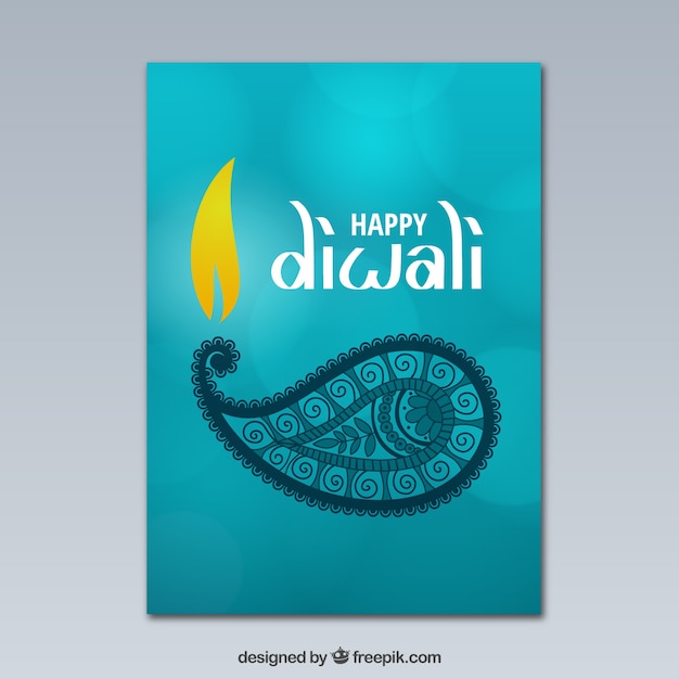 Free vector bokeh diwali greeting