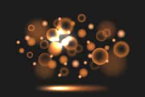 Бесплатное векторное изображение Боке градиент сепия тонов огни на темном фоне