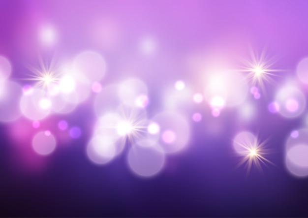 Free vector bokeh lights and stars background