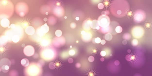 Free vector bokeh lights and stars banner design