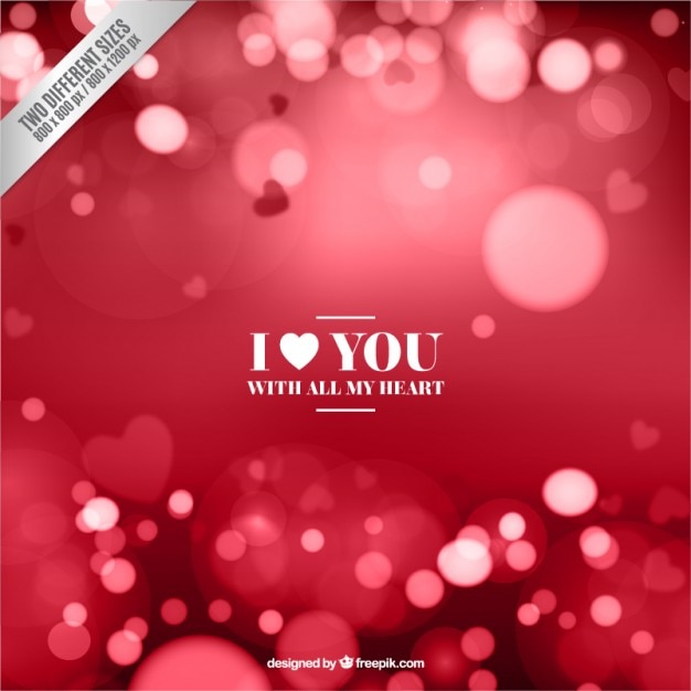 Free vector bokeh valentine background in red color