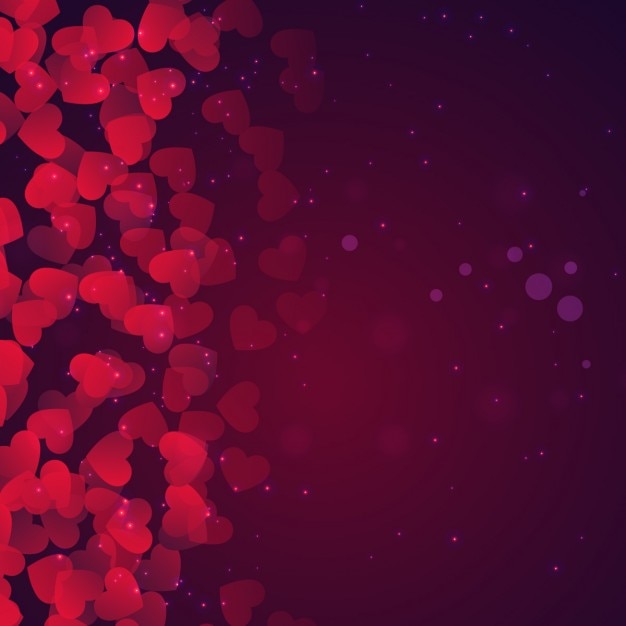 Free Vector bokeh valentines day background in purple tones