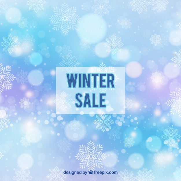 Free vector bokeh winter sale background