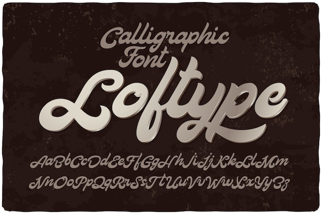 Free vector bold calligraphic font set