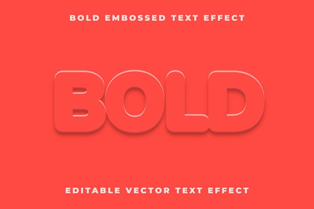 Free vector bold embossed editable vector text effect