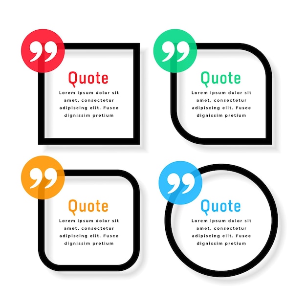 Bold line style quotes template in different shapes