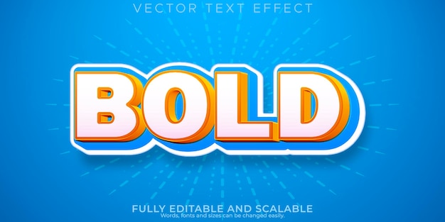 Bold text effect editable cartoon and comic text style