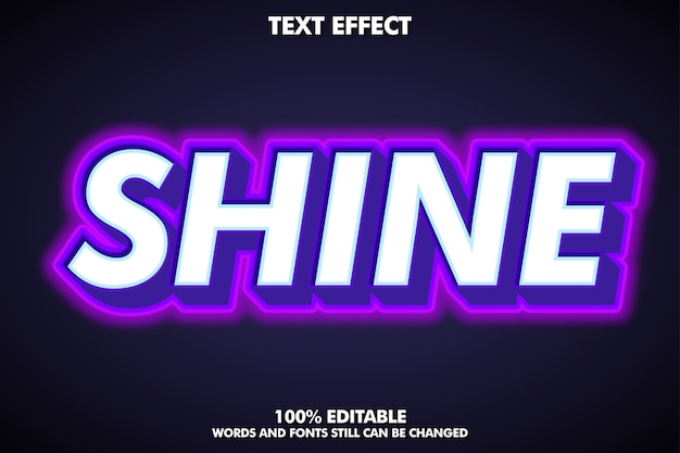 Bold text style with neon light effect