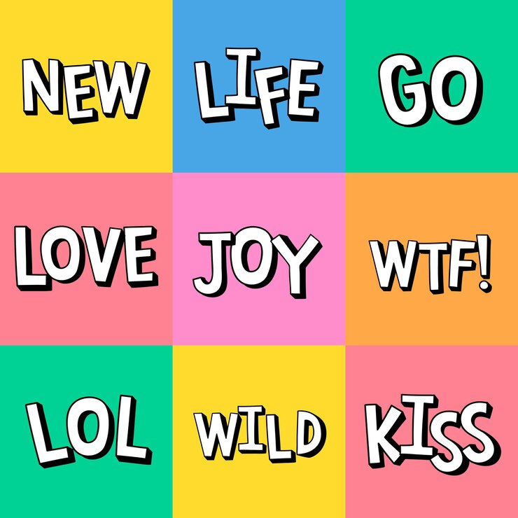 Free Vector bold words in comic style