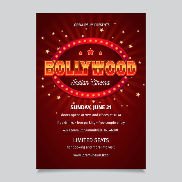 bollywood design party poster template