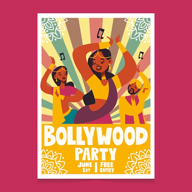 Bollywood indian party poster with women