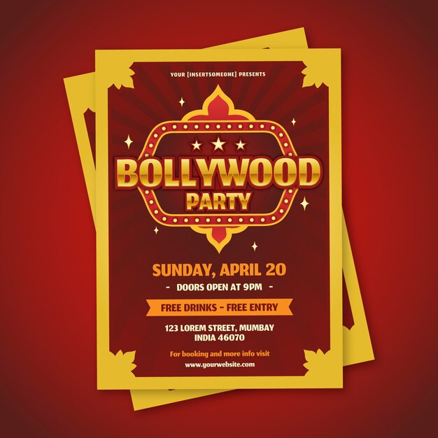 bollywood party poster template