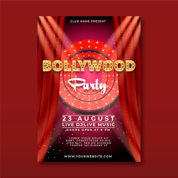 Bollywood party poster template