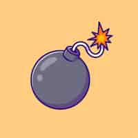 Free vector bomb floating cartoon vector icon illustration. object holiday icon concept isolated flat