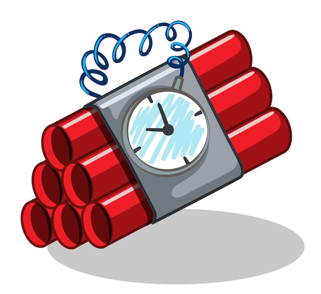 Time bomb with timer, cartoon - Stock Image - T980/0446 - Science