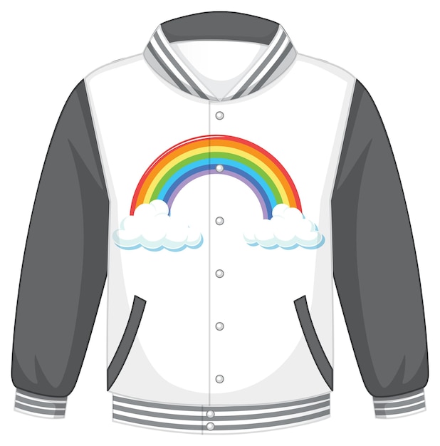 A bomber jacket with grey sleeves on white background