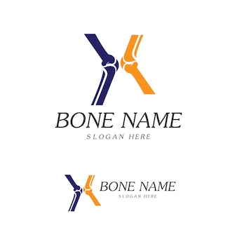 Bone plus logo. healthy bone icon. knee bones and joints care protection logo template. medical flat logo design. vector of human body health. emblem symbol