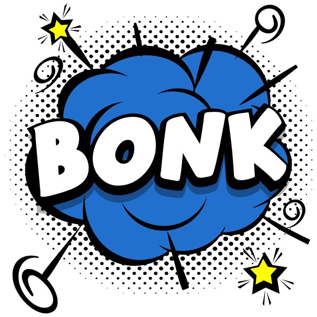 Bonk Comic bright template with speech bubbles on colorful frames