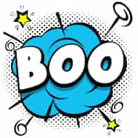 Бесплатное векторное изображение boo comic яркий шаблон с речевыми пузырями на красочных рамах