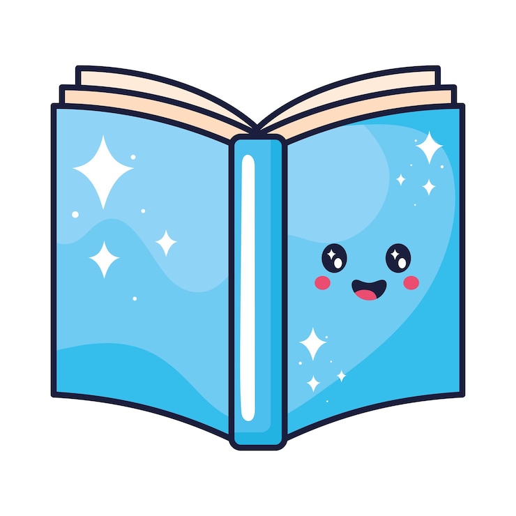 मुफ़्त वेक्टर book cover learning kawaii