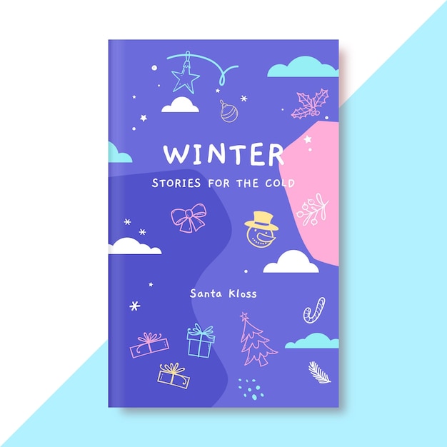 낙서 다채로운 겨울 그림의 책 표지 서식 파일