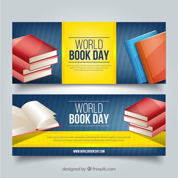 Free vector book day banners