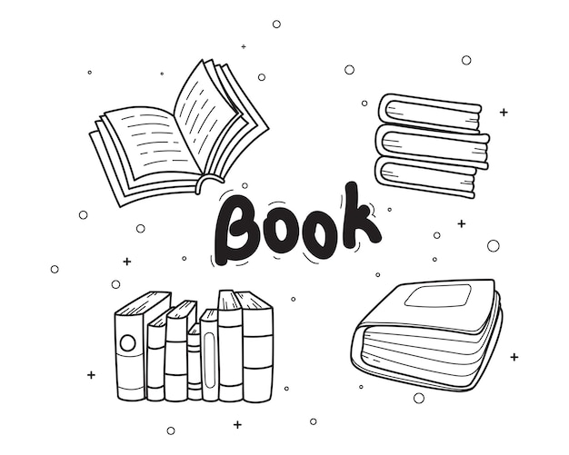 Books hand draw sketch Royalty Free Vector Image