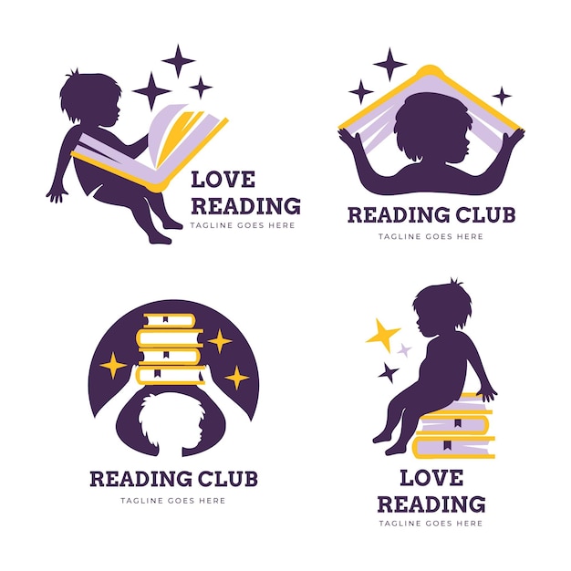 Коллекция шаблонов логотипов книги